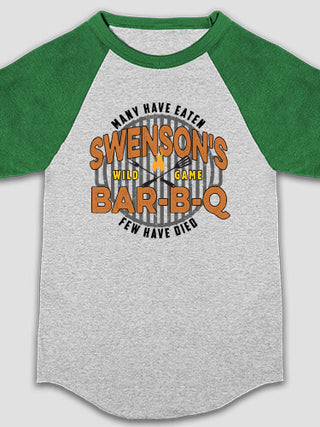 Wild Game Few Have Died BBQ : Printed Raglan Shirts