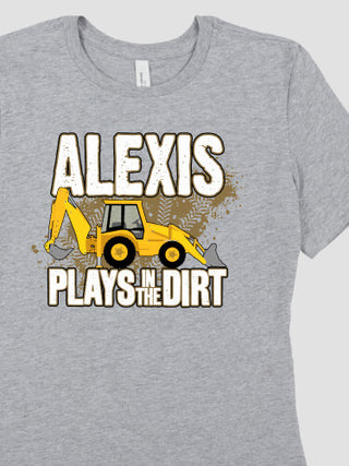 Dirt Shirt - Backhoe : Premium Ladies T-Shirts