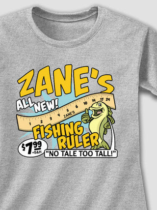 Fishing Ruler : Adult Ladies Fitted T-Shirt