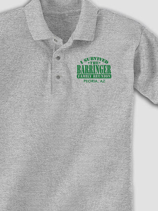 I Survived Reunion : Embroidered Polo Shirts