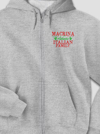 Italian Family : Embroidered Zip Hoodies