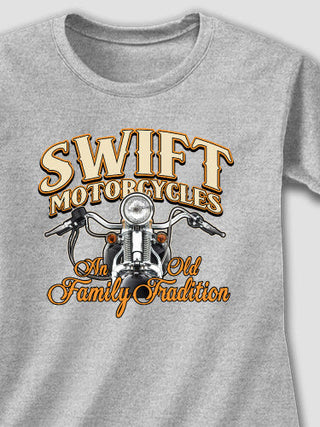 Motorcycle Family Tradition : Adult Ladies Fitted T-Shirt