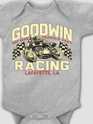 Motorcycle Racing : Printed Baby Bodysuits