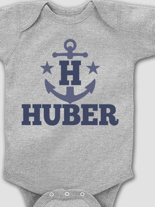 Nautical Monogram : Printed Baby Bodysuits