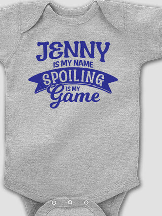 Spoiling Is My Game : Printed Baby Bodysuits