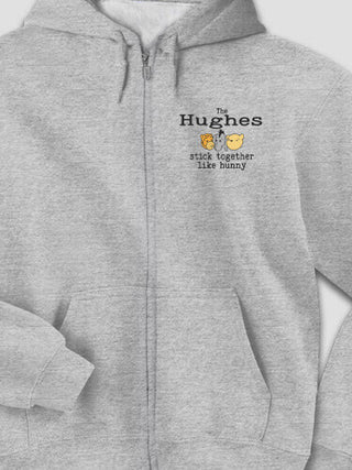 Stick Together : Embroidered Zip Hoodies