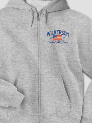 United We Stand : Embroidered Zip Hoodies