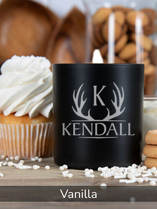 Antler Monogram : 11oz. Engraved Scented Candles