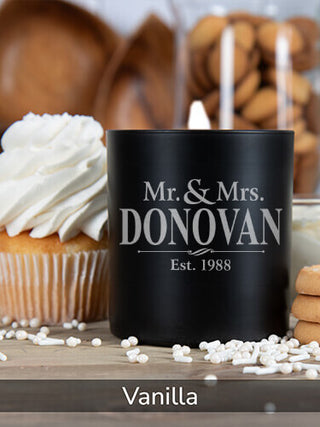 Mr and Mrs : 11oz. Engraved Scented Candles