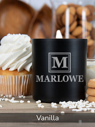 Square Monogram : 11oz. Engraved Scented Candles