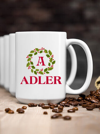 Christmas Monogram : Ceramic Coffee Mugs