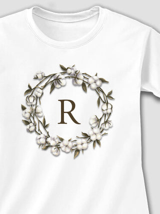 Cotton Wreath Monogram : Printed T-Shirts
