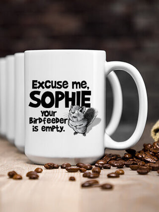 Excuse Me Squirrel : Ceramic Coffee Mugs