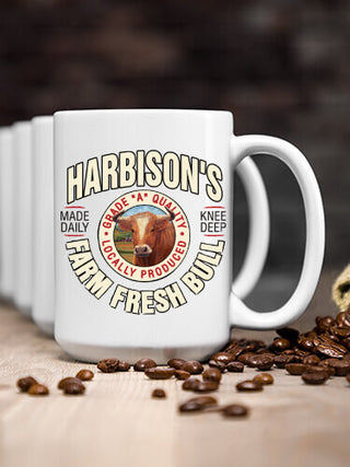 Farm Fresh Bull : Ceramic Coffee Mugs