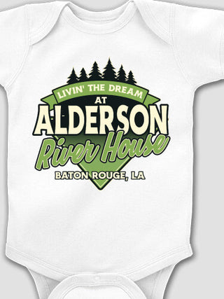 Livin' The Dream River House : Printed Baby Bodysuits