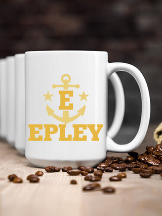 Nautical Monogram : Ceramic Coffee Mugs