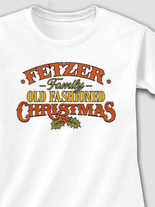 Old Fashioned Christmas : Adult Ladies Fitted T-Shirt