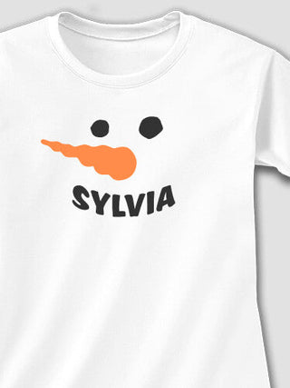 Snowman : Adult Ladies Fitted T-Shirt