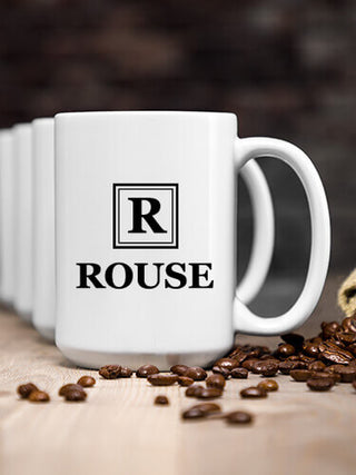 Square Monogram : Ceramic Coffee Mugs