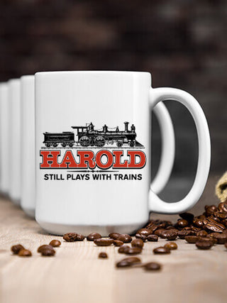 Still Plays With Trains : Ceramic Coffee Mugs