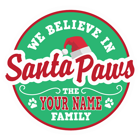 personalized Santa Paws design