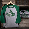 Camp Sports Grey/Dark Green Adult Raglan 3/4 Sleeve T-Shirt ALT1 Thumbnail