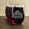 Ranch Clear Stemless Wine Glass - Engraved (set of 4) ALT1 Thumbnail