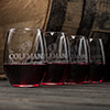 Family Thanksgiving Clear Stemless Wine Glass - Engraved (set of 4) ALT1 Thumbnail