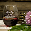 Mom Myth Legend Clear Stemless Wine Glass - Engraved (set of 4) ALT1 Thumbnail