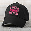 I Wear Pink Black Embroidered Hat ALT1 Thumbnail