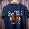 Farm Fresh Eggs Navy Adult T-Shirt ALT1 Thumbnail