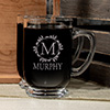 Wreath Monogram Clear Coffee Mug - Engraved (set of 2) ALT1 Thumbnail