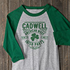 Irish Parts Sports Grey/Dark Green Adult Raglan 3/4 Sleeve T-Shirt ALT1 Thumbnail