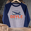 Airways Sports Grey/Navy Adult Raglan 3/4 Sleeve T-Shirt ALT1 Thumbnail