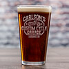 Custom Cycle Garage Clear Pint Glass - Engraved (single) ALT1 Thumbnail