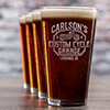 Custom Cycle Garage Clear Pint Glass - Engraved (set of 4) ALT1 Thumbnail