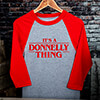 Things Sports Grey/Red Adult Raglan 3/4 Sleeve T-Shirt ALT1 Thumbnail