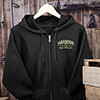 Eagle Monogram Black Embroidered Zippered Hooded Sweatshirt ALT1 Thumbnail