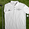 Golf White Embroidered Adidas Polo Shirt ALT1 Thumbnail