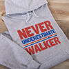 Never Underestimate Sports Grey Adult Hooded Sweatshirt ALT1 Thumbnail