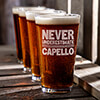Never Underestimate Italian Clear Pint Glass - Engraved (set of 4) ALT1 Thumbnail