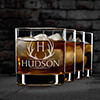 Antler Monogram Clear Rocks Glass - Engraved (set of 4) ALT1 Thumbnail