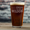 Family Flag Clear Pint Glass - Engraved (single) ALT1 Thumbnail