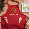 Christmas Monogram Red Apron ALT1 Thumbnail