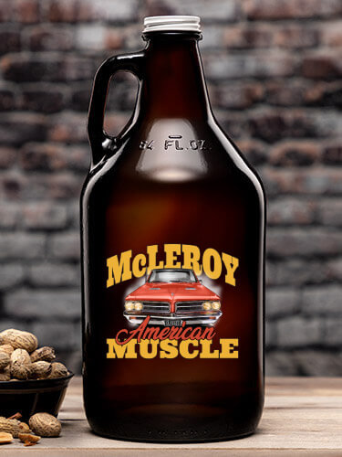 American Muscle Car Amber Color Printed Growler