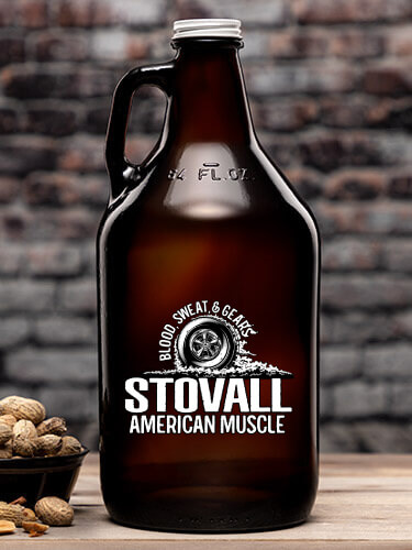 American Muscle Amber Color Printed Growler