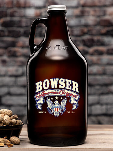 American Original Amber Color Printed Growler