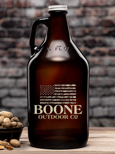 American Outdoor Company Amber Color Printed Growler