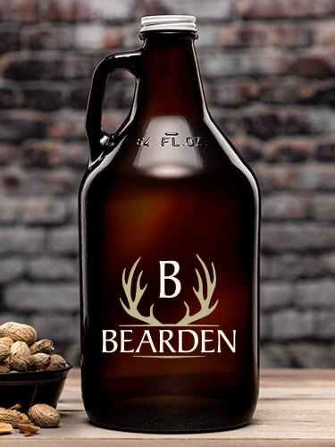 Antler Monogram Amber Color Printed Growler