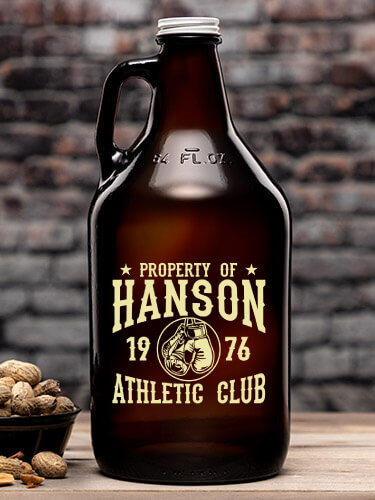 Athletic Club Amber Color Printed Growler